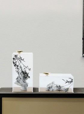 现代新中式太湖石客厅摆件样板房亚克G力家居客厅书房茶几软装饰