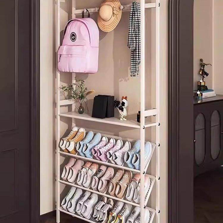 简易鞋架挂衣架一体入户小窄门口超薄宿舍衣服置物衣帽架室内鞋柜,淘宝优惠券,粉丝福利购,淘宝优惠卷