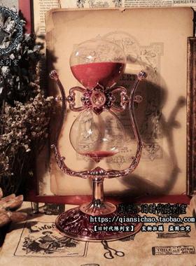 玻璃金属沙漏计时器可旋转女朋友生日礼物欧式客厅书房.摆件装饰