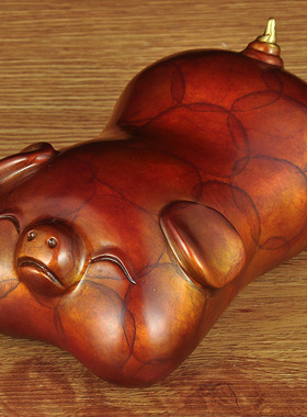 铜猪摆件金猪招财工艺品家居客厅玄关电视柜装饰桌V面乔迁新居礼