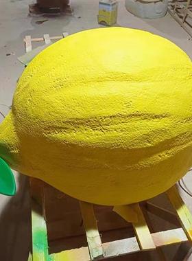 仿真柠檬模型玻璃钢雕塑水果店奶茶店招牌门头装饰香蕉草莓大摆件