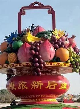 定制大型花篮雕塑玻璃钢户外广场公园国庆节日开业庆典装饰摆件
