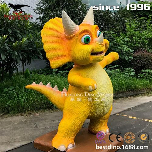 机械模型模型制作工厂新款卡通三角龙动物模型主题乐园商城美陈 - 图1