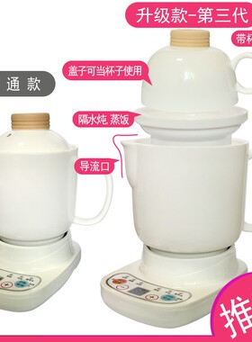办公室电热杯煮茶杯陶瓷小号迷你煲汤煮粥杯养生杯电炖杯加热水杯