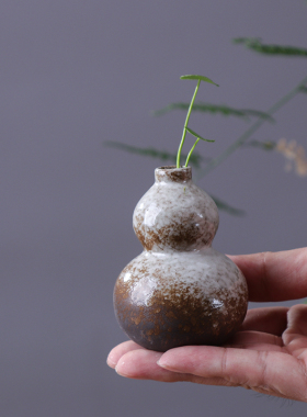 迷你小号陶瓷禅意小水培花器客厅摆件新中式复古花插家居桌面装饰