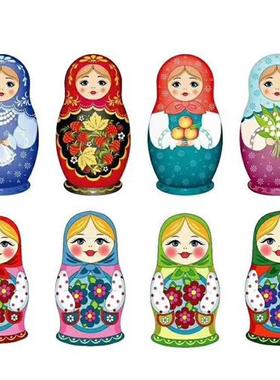 玻璃钢大型俄罗斯套娃雕塑户外彩绘大套娃俄式餐厅套娃装饰大摆件