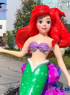 卡通美人鱼摆件微景观装饰工艺品儿童乐园商场美陈摆件五一节庆