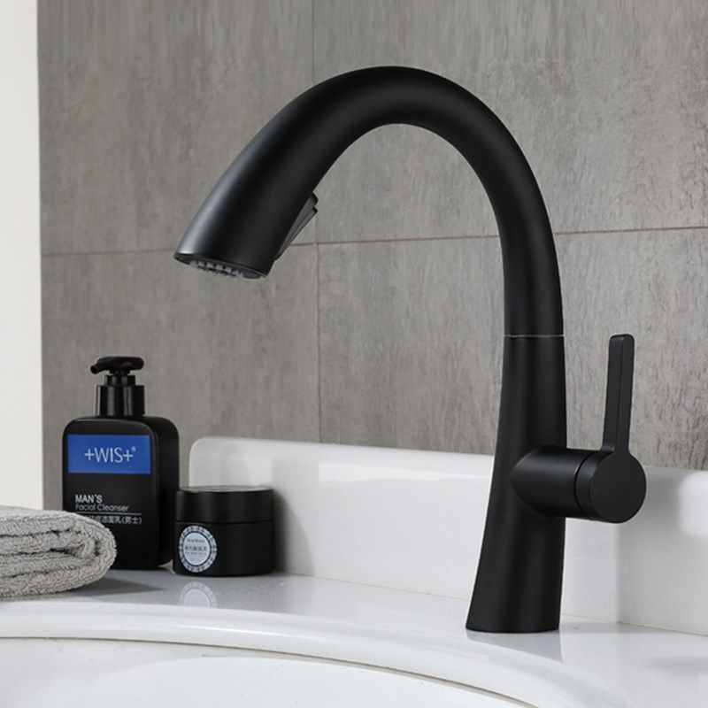 德国黑色冷热水龙头洗手盆卫生间台下盆浴室面盆抽拉枪灰色水龙头,淘宝优惠券,粉丝福利购,淘宝优惠卷