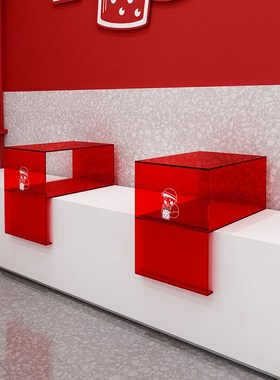 咖啡店装饰摆件奶茶店饰品创意桌面网红拍照区布置亚克力展示台