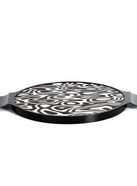 中式复古现代意式极简木皮托盘摆件茶室书房桌面家居装饰摆件