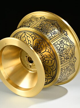 藏式水财神五姓财神家居供奉玄关饰品纯黄铜财神用品供桌摆件