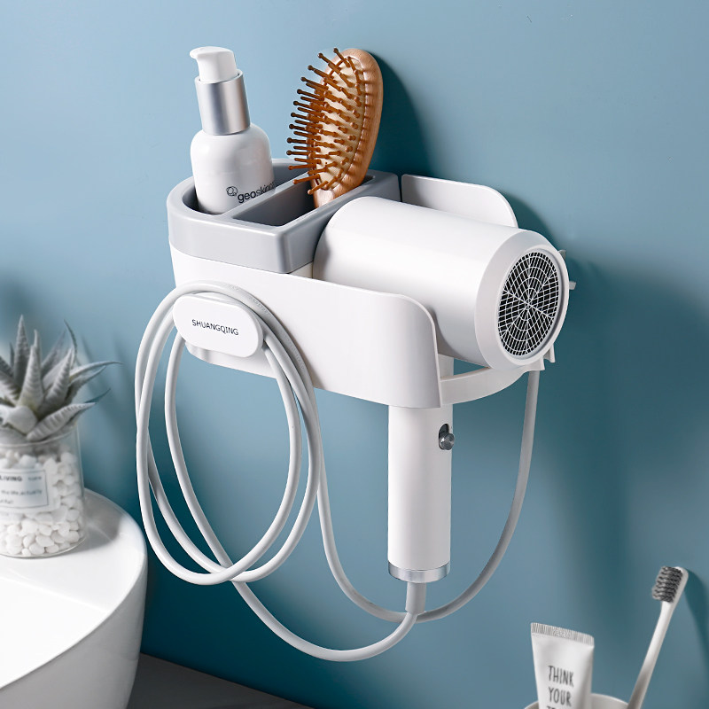 卫生间吹风机支架浴室免打孔风筒置物架厕所壁挂式电吹风收纳架子,淘宝优惠券,粉丝福利购,淘宝优惠卷
