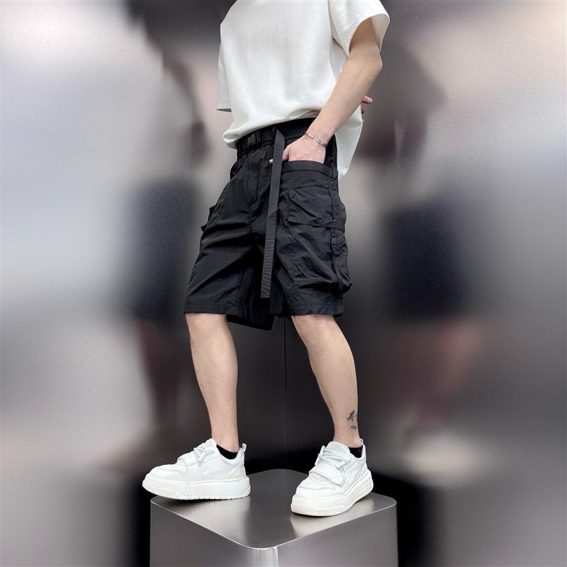 2025夏季新款工装短裤户外速干运动五分裤宽松直筒腰带设计沙滩裤,淘宝优惠券,粉丝福利购,淘宝优惠卷