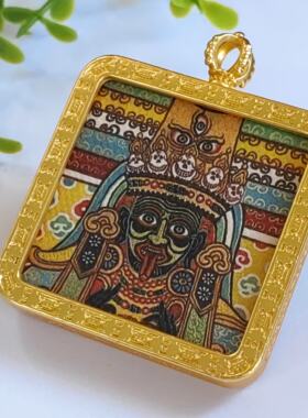 西藏大昭寺扎基拉姆女财神方形唐卡民族风厂家旅游纪念送挂绳