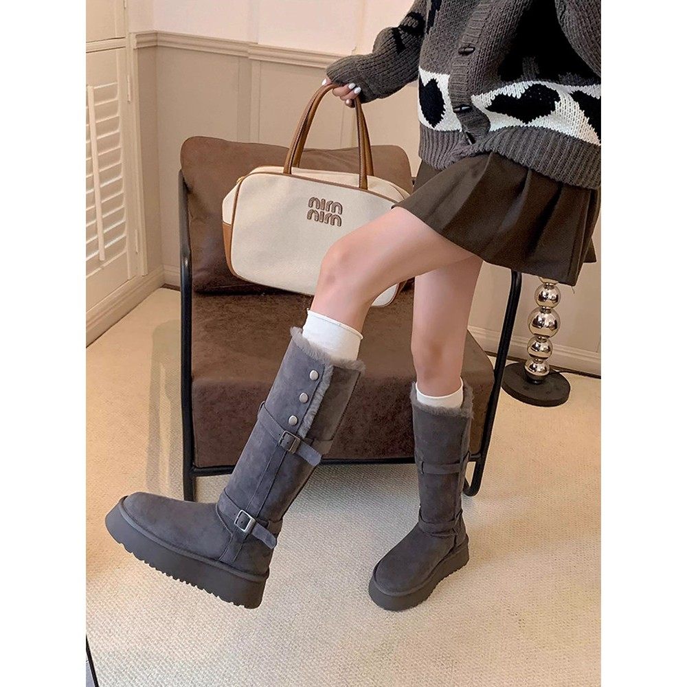 高筒加绒加厚雪地靴女款2025冬季新款厚底保暖中长筒雪地棉靴棉鞋,淘宝优惠券,粉丝福利购,淘宝优惠卷