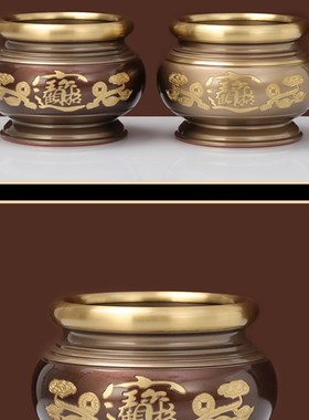 纯铜佛具套装供财神供祖先供具套装供水杯香炉供灯供W果盘花瓶摆