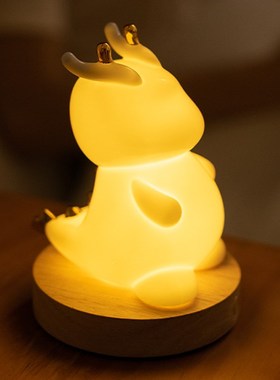 蔡小白萌龙小夜灯白m瓷灯女生儿童卧室氛围睡眠床头创意台灯伴手