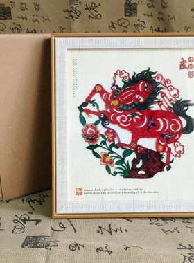 十二生肖皮影戏摆件摆台镜框装饰画陕西皮影特色工艺品礼品送朋友