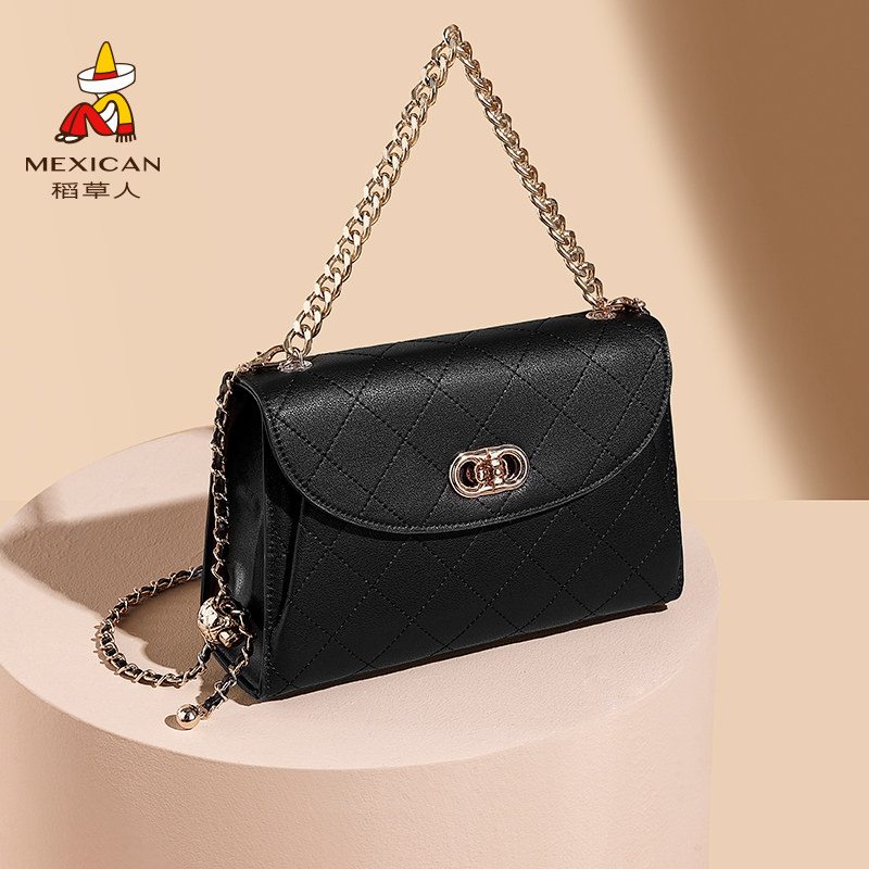 稻草人新款菱格链条包秋季包包女轻奢真皮小方包高级感斜挎包女包,淘宝优惠券,粉丝福利购,淘宝优惠卷