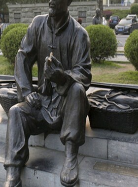 玻璃钢的铸铜下南洋人物主题雕塑像大型场景装饰公园林铜雕像摆件