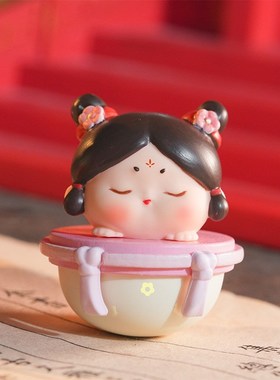 古风美女唐仕女乐悠悠不倒翁国潮风萌趣摆件儿童礼品大唐纪念品
