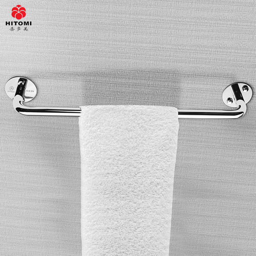 毛巾架不锈钢304加厚浴室毛巾杆挂杆免打孔卫生间凉毛巾架子单杆 - 图2