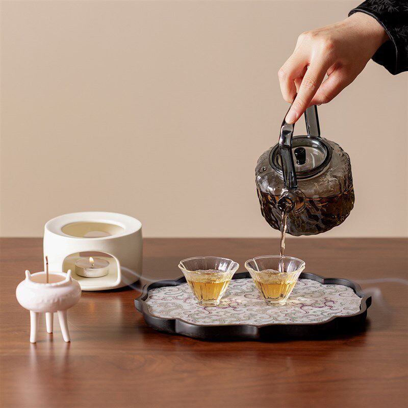 Advanced Chinese glass transparent warm tea stove household temperature adjustable teapot ceramic tea brewer Kung Fu tea set