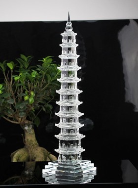 水晶文昌塔7层书房桌面摆件9层书柜文峰塔大号11层客厅装饰品工业