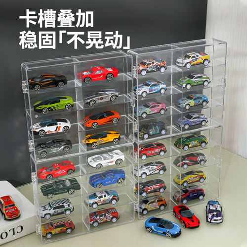 风火轮收纳盒玩具车模汽车模型展示架多美卡收纳盒陈列柜子展示柜 - 图2