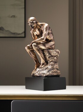 现代简约人物摆件思考者新中x式家居客厅酒柜电视柜装饰办公室摆