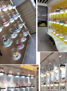 网红蛋糕墙展示壁罩PC有机玻璃球星罩子6寸8寸10寸蛋糕模型防尘罩