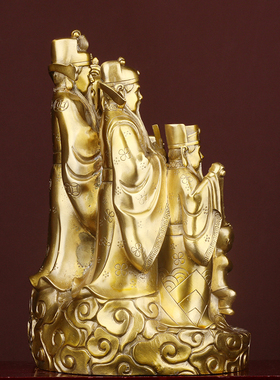 纯铜五路财神到聚宝盆摆件店铺开业赵公明文武财神爷佛像家用供奉