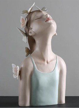 仰望女孩雕塑饰实用女生日礼物创意室内装饰家居北欧摆件拍摄道具