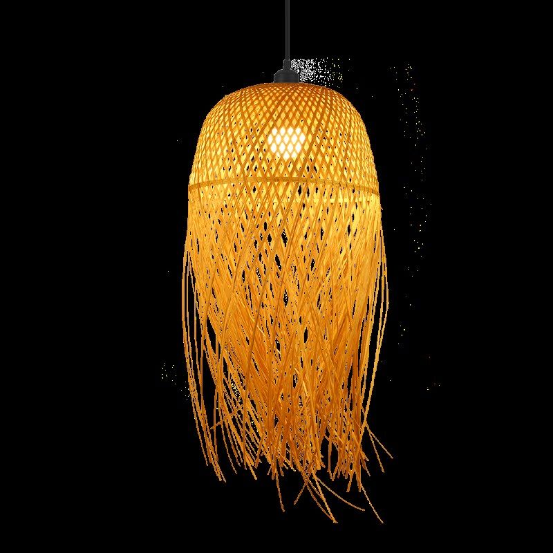 侘寂风吊灯禅意民宿设计师卧室茶室客厅竹编灯罩日式复古竹艺灯具,淘宝优惠券,粉丝福利购,淘宝优惠卷