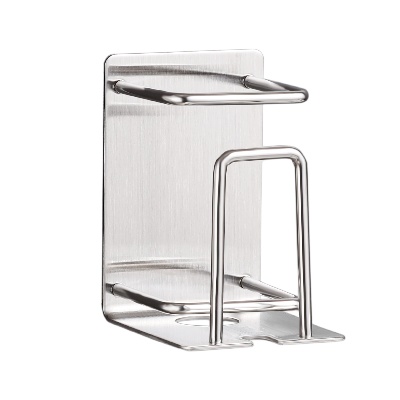 不锈钢牙刷置物架免打孔漱口杯壁挂式卫生间刷牙杯电动牙缸收纳盒-图3