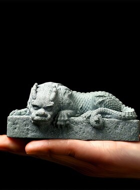 青砂石招财镇水兽国风家居客厅玄关镇宅桌面可养茶宠鱼缸沉底造景