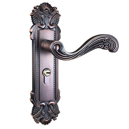 锌合金红古铜欧式室内静音门锁卧室房间门锁实木门锁执手锁JY165 - 图1