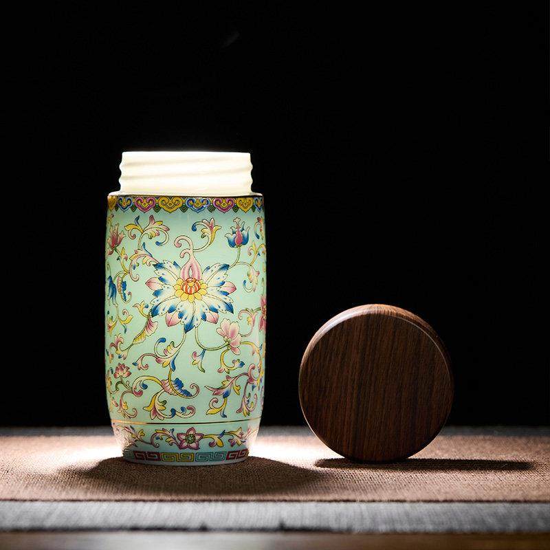 珐琅彩陶瓷杯纯手工大容量茶杯男士保温杯子带盖家用泡茶杯暖手杯,淘宝优惠券,粉丝福利购,淘宝优惠卷