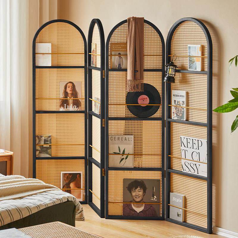 中复古实木藤编屏风客厅隔断墙卧室可移动新中式玄关入户遮挡折叠,淘宝优惠券,粉丝福利购,淘宝优惠卷