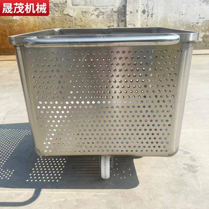 304不锈钢料斗车车间手推料车肉制品物料周转车蔬菜沥水料车 - 图2