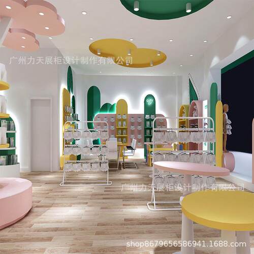设计商场店铺烤漆展示柜儿童异形童装店铺展示架商场多经点位桁架 - 图0