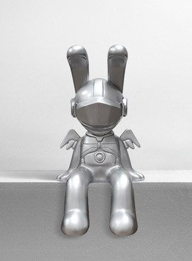 样板间电镀机械人桌面摆件科技感现代创意卡通人物树脂艺术装饰品