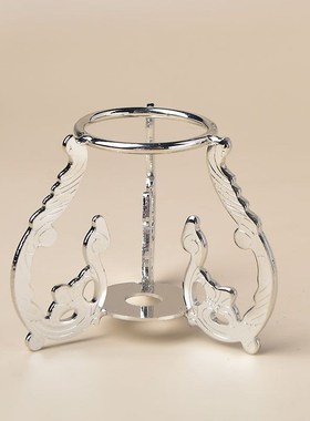 新款多功能锌合金三角水晶球底座支架银色金色底托支架