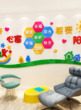 中小学校园辅导室标语医院心理咨询室布置装饰