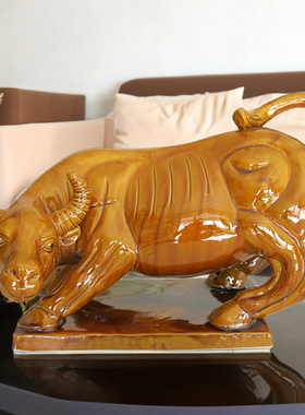 陶瓷牛黄牛水牛工艺礼品摆饰礼品家居客厅化妆室厨房缺角客厅办公