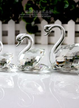 手机店眼镜珠宝水晶天鹅柜台装饰品摆件创意婚庆拍摄道具小摆件