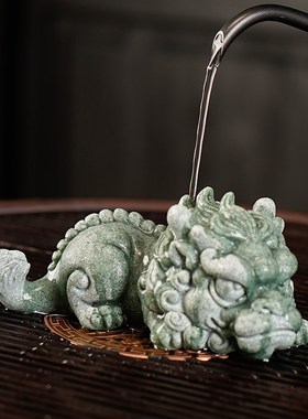 创意招财天禄貔貅茶宠茶玩摆件新中式瑞兽家居客厅桌面鱼缸造景