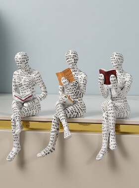 创意艺术人物读书女人摆件图书馆书房阅读室装饰品女士办公桌摆设