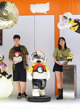 太空人大型落地摆件宇航员雕塑餐厅酒吧售楼处网红店打卡橱窗装饰