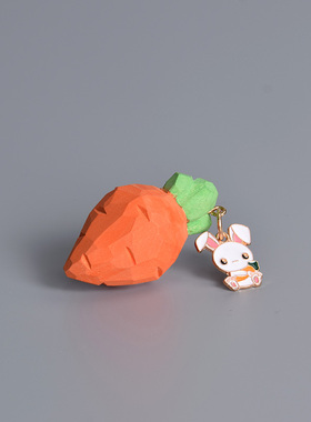 手工木雕兔子周边情侣一对汽车小摆件兔年可爱创意装饰女闺蜜饰品